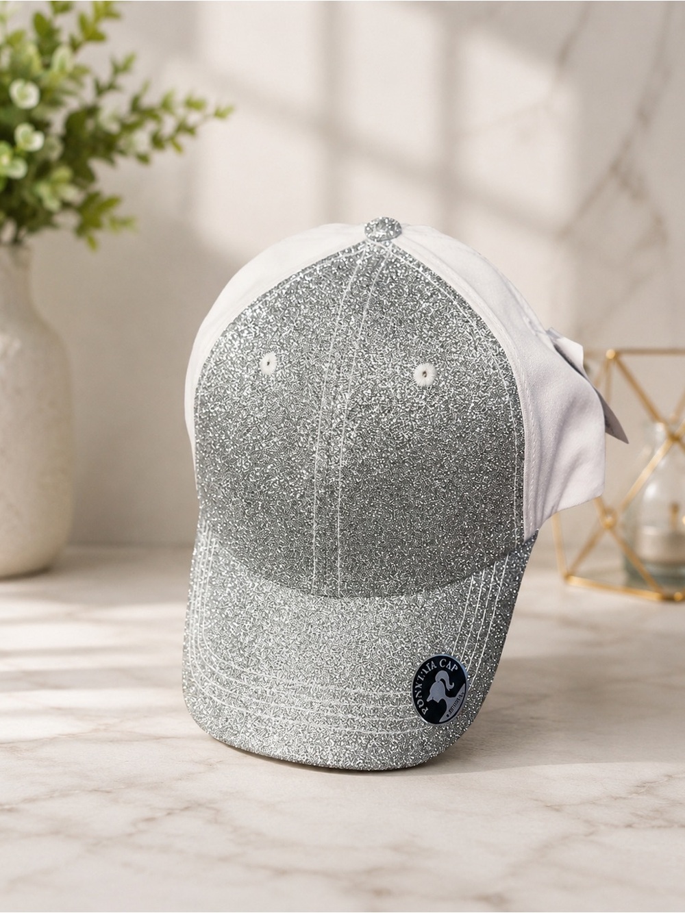 Silver GlitterBaseball Cap